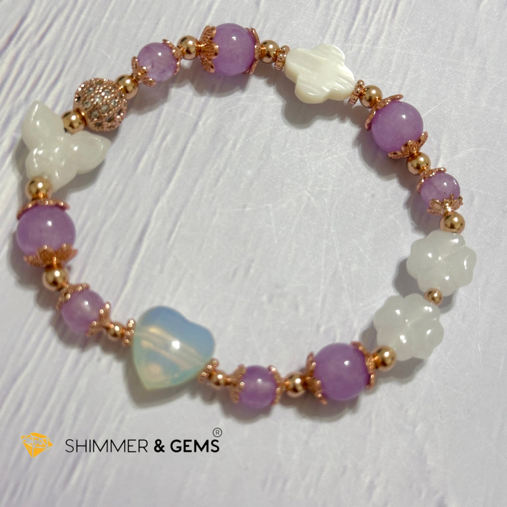 Purple Jade Crystal Fairy Bracelet (Make A Wish!)