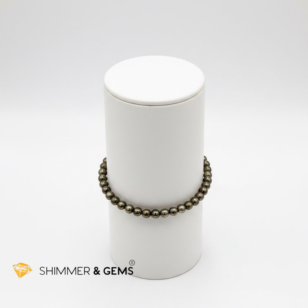 Pyrite 4mm Bracelet (Wealth • Success • Protection)