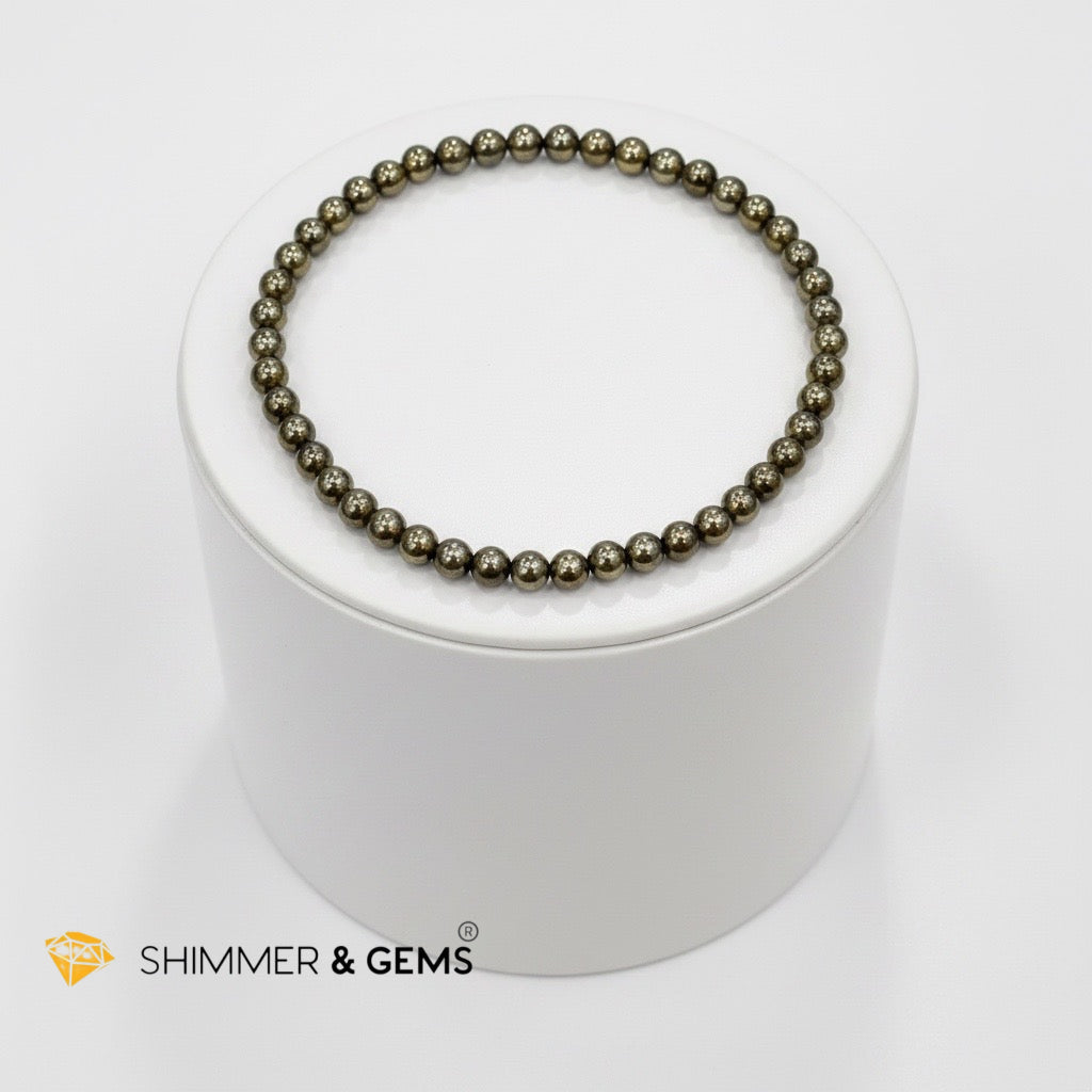 Pyrite 4mm Bracelet (Wealth • Success • Protection)