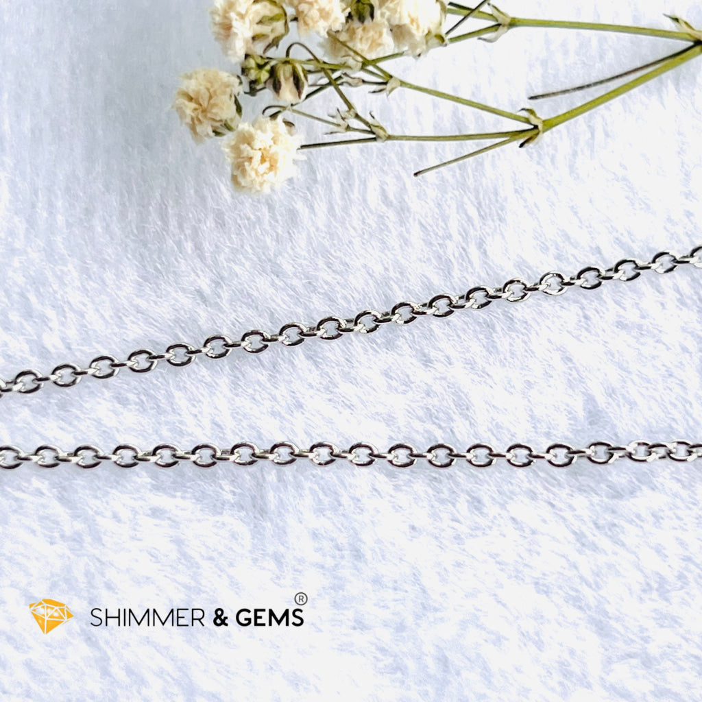 Rainbow Moonstone Bezel Oval With Chain Necklace (Classy) Charms & Pendants