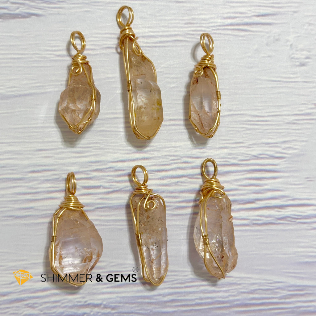 Red Hematite Elestial Quartz Wire-wrapped Pendant (Madagascar) 20-35mm