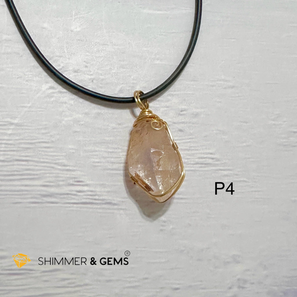 Red Hematite Elestial Quartz Wire-wrapped Pendant (Madagascar) 20-35mm