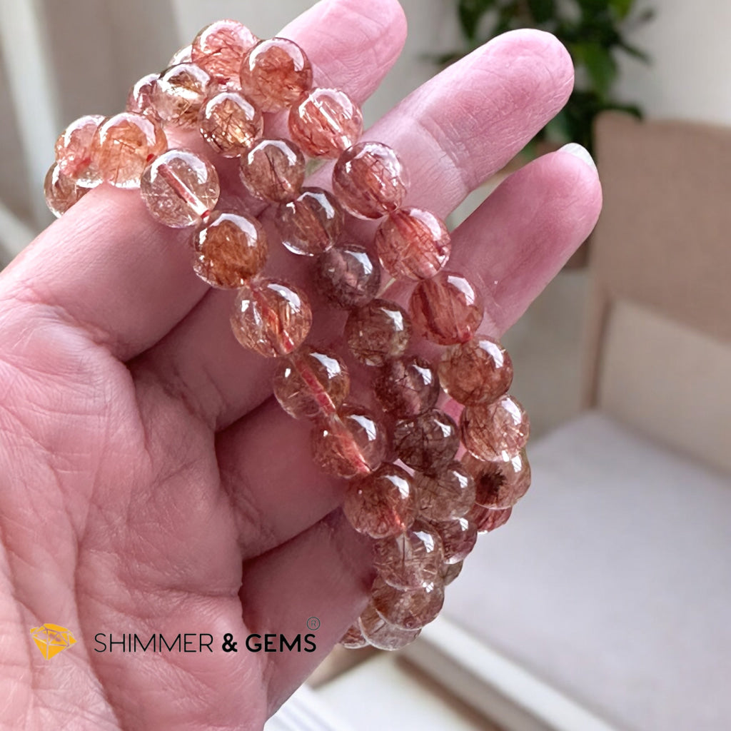 Red Rutilated Quartz (AAAA) Bracelet, Premium, Encoded & Activated