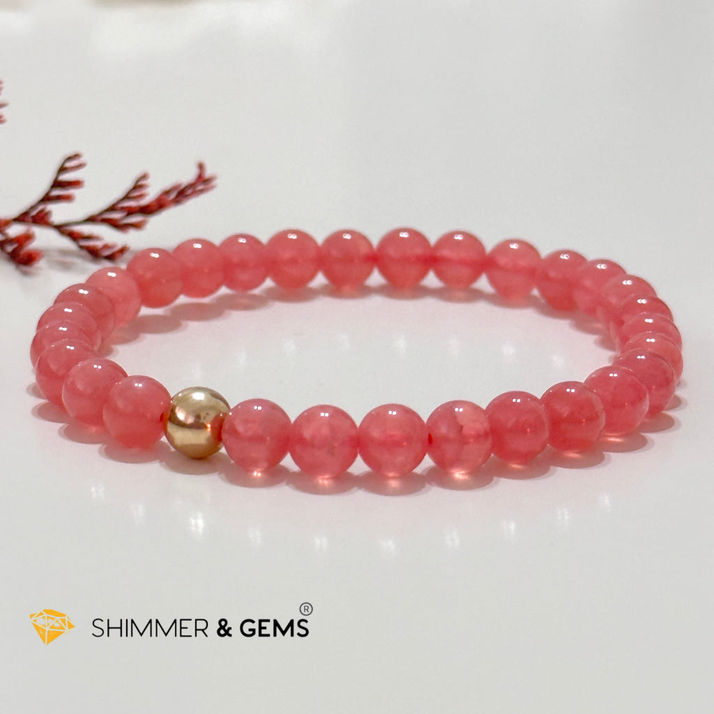 Rhodochrosite 6Mm Bracelet (High Grade Aaaa)