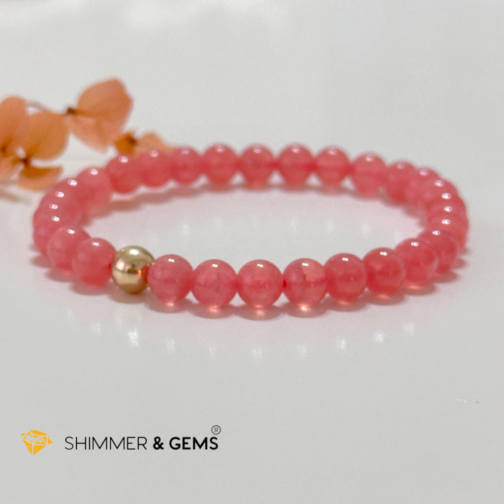 Rhodochrosite 6Mm Bracelet (High Grade Aaaa)