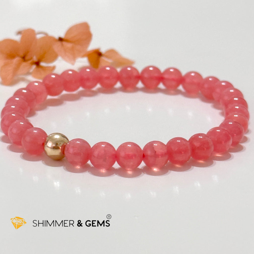 Rhodochrosite 6Mm Bracelet (High Grade Aaaa)