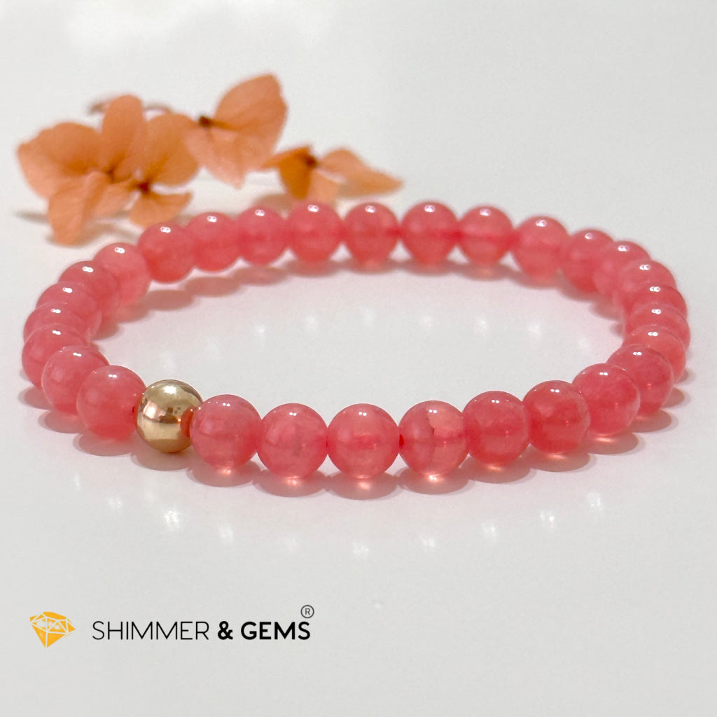 Rhodochrosite 6Mm Bracelet (High Grade Aaaa)