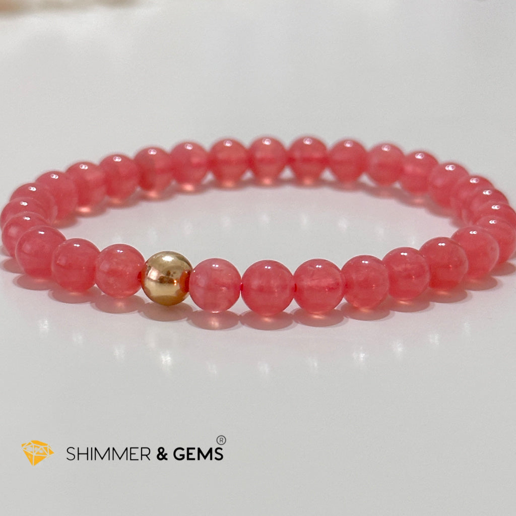 Rhodochrosite 6Mm Bracelet (High Grade Aaaa)