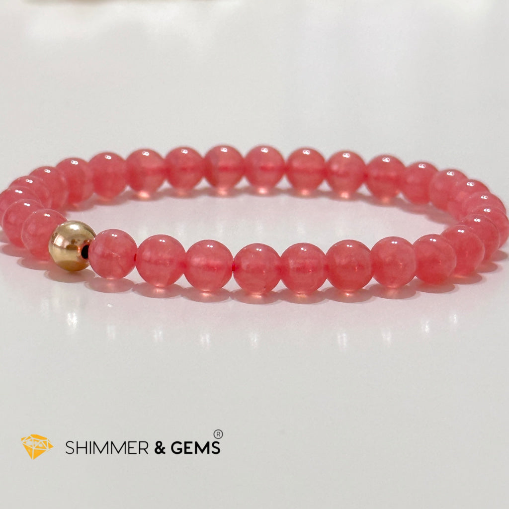 Rhodochrosite 6Mm Bracelet (High Grade Aaaa)