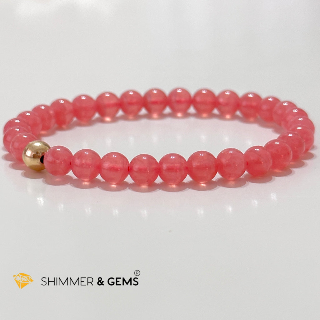 Rhodochrosite 6Mm Bracelet (High Grade Aaaa)