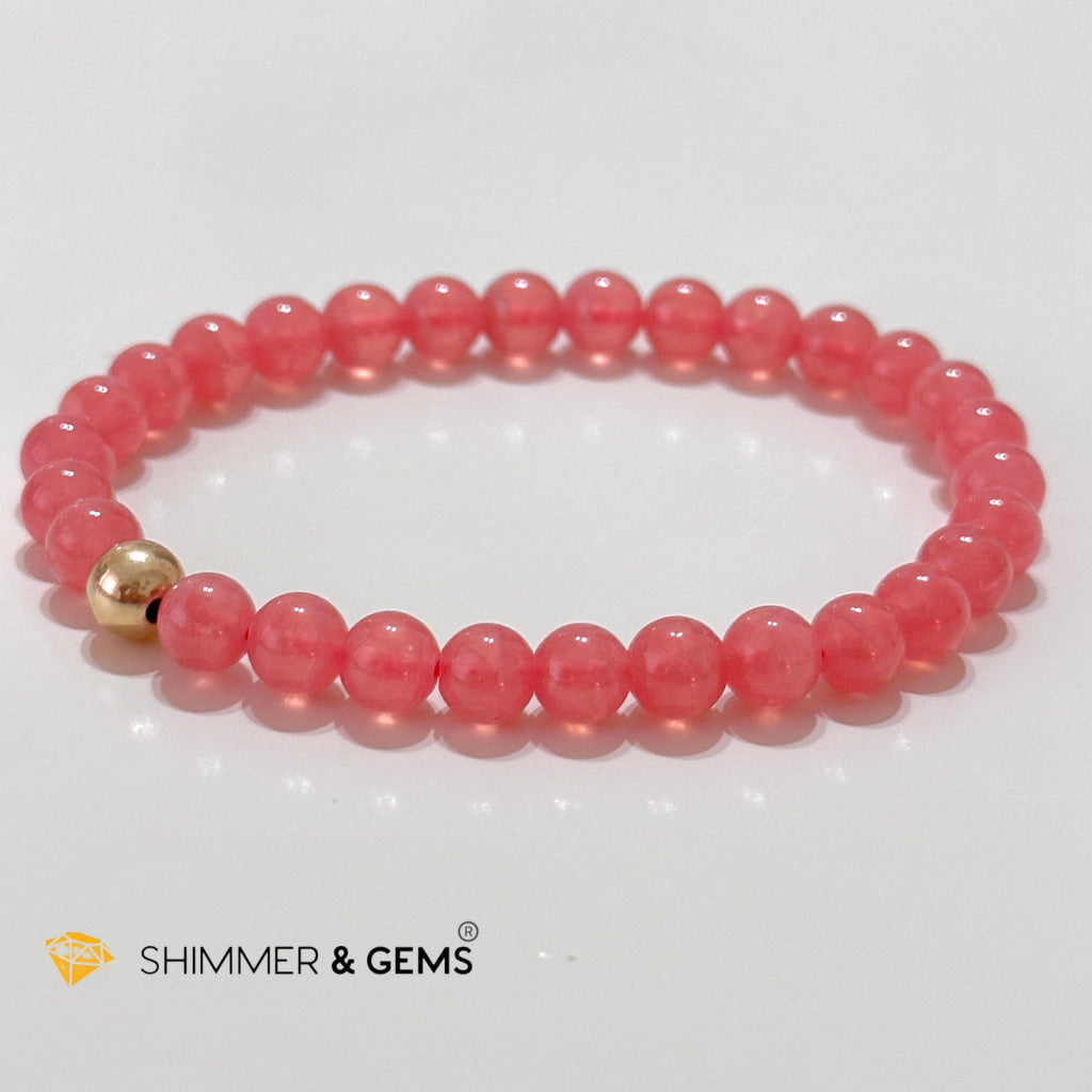 Rhodochrosite 6Mm Bracelet (High Grade Aaaa)