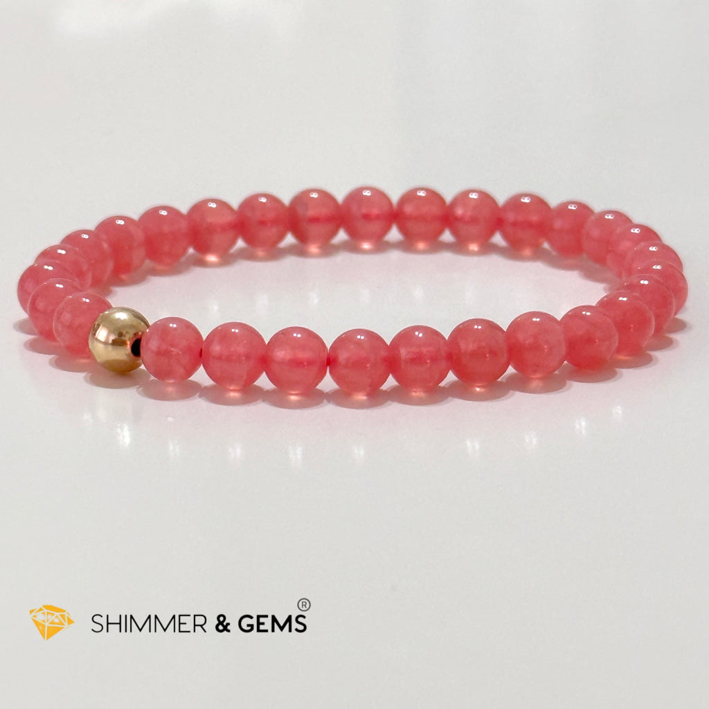 Rhodochrosite 6Mm Bracelet (High Grade Aaaa)