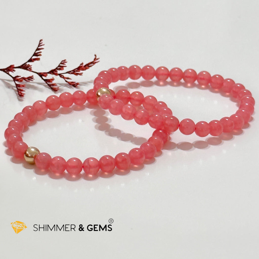 Rhodochrosite 6Mm Bracelet (High Grade Aaaa)