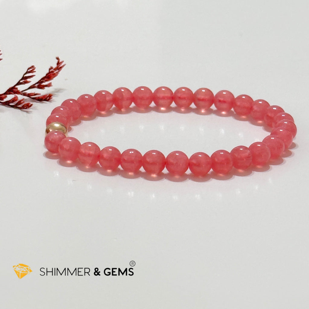 Rhodochrosite 6Mm Bracelet (High Grade Aaaa)
