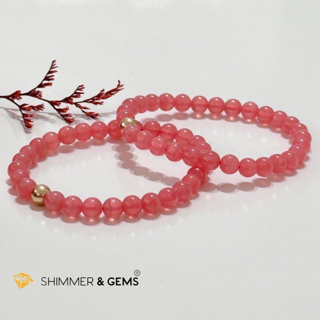 Rhodochrosite 6Mm Bracelet (High Grade Aaaa)