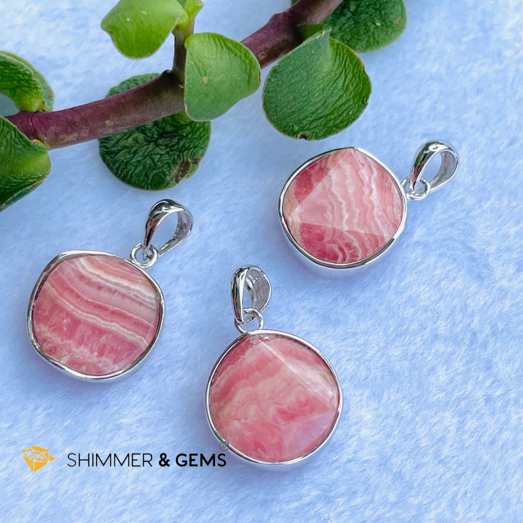 Star Of David Rhodochrosite 12Mm Pendants 925 Silver Charms &