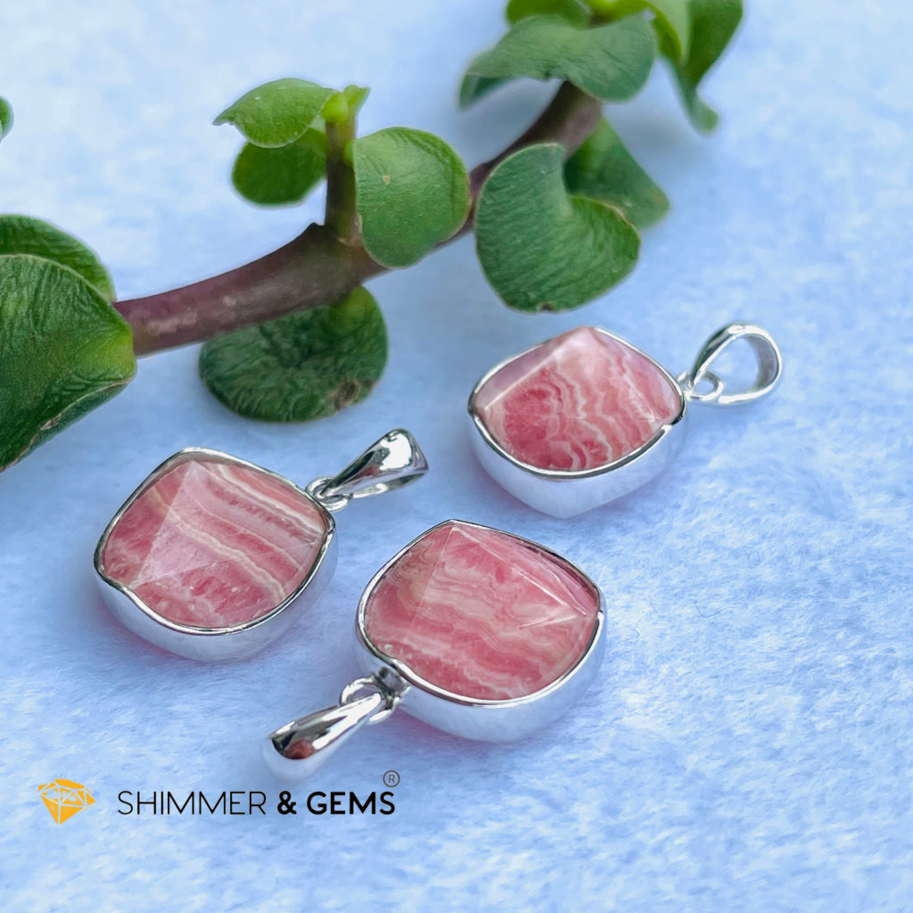 Star Of David Rhodochrosite 12Mm Pendants 925 Silver Charms &