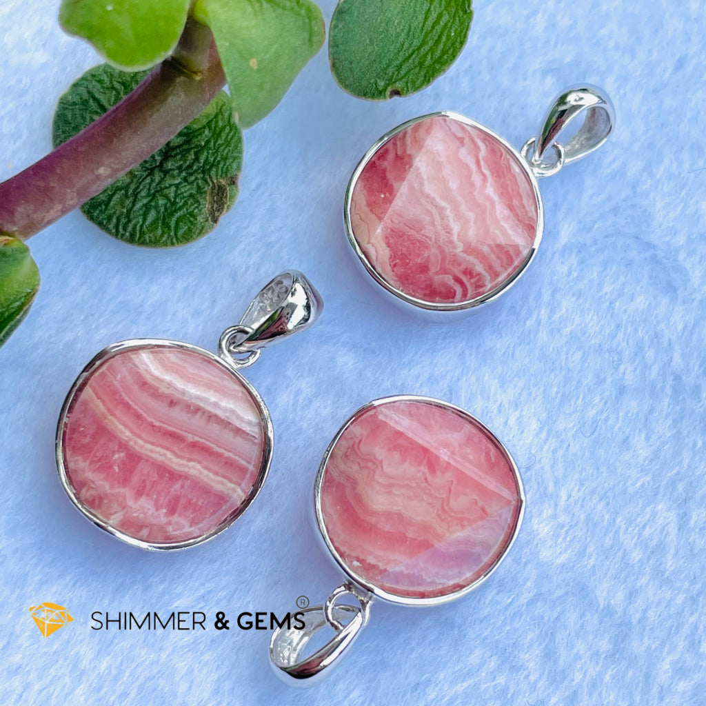 Star Of David Rhodochrosite 12Mm Pendants 925 Silver Charms &