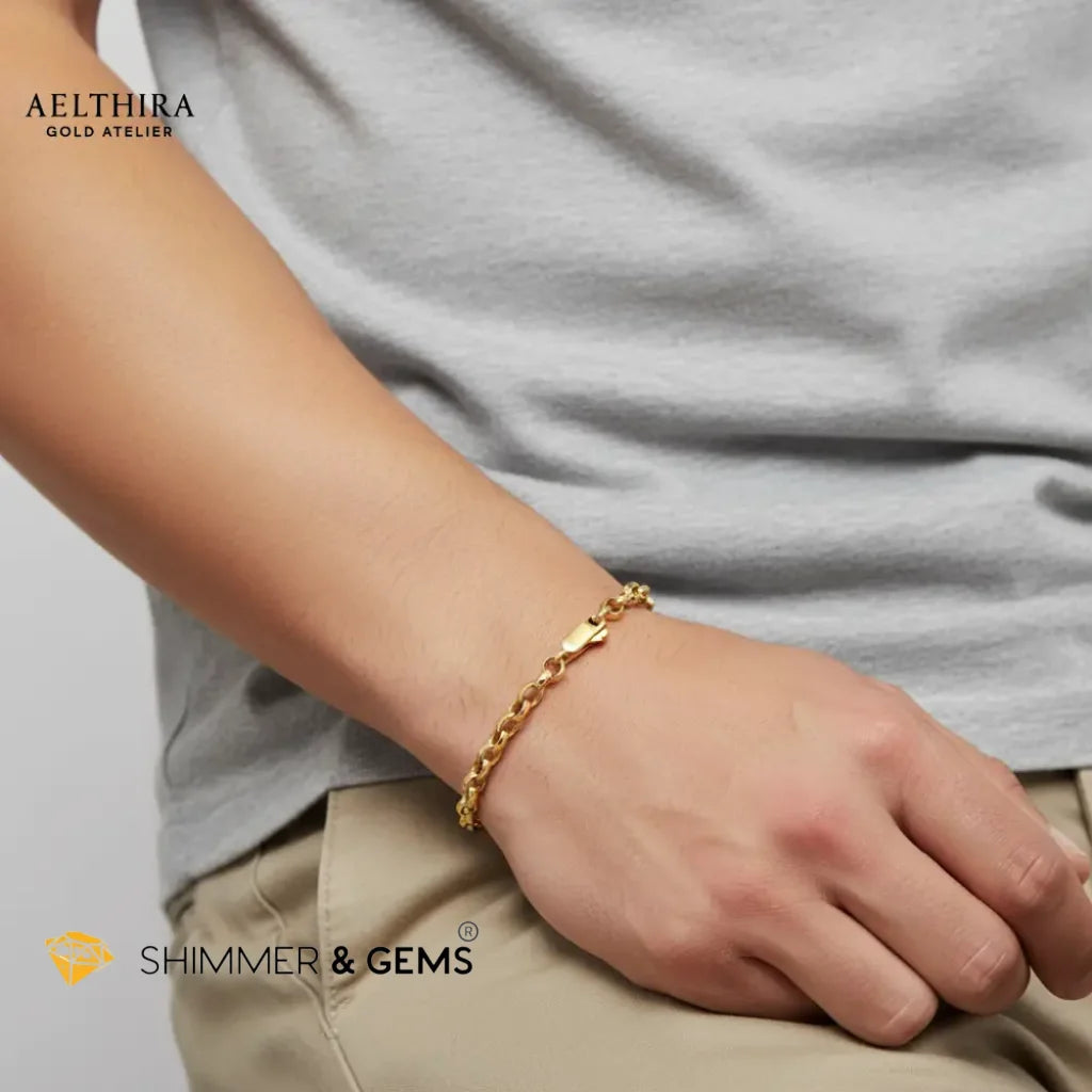 Rolo Chain Link 14K Gold Filled Bracelet (For Men & Women) 17cm-19cm Bracelet
