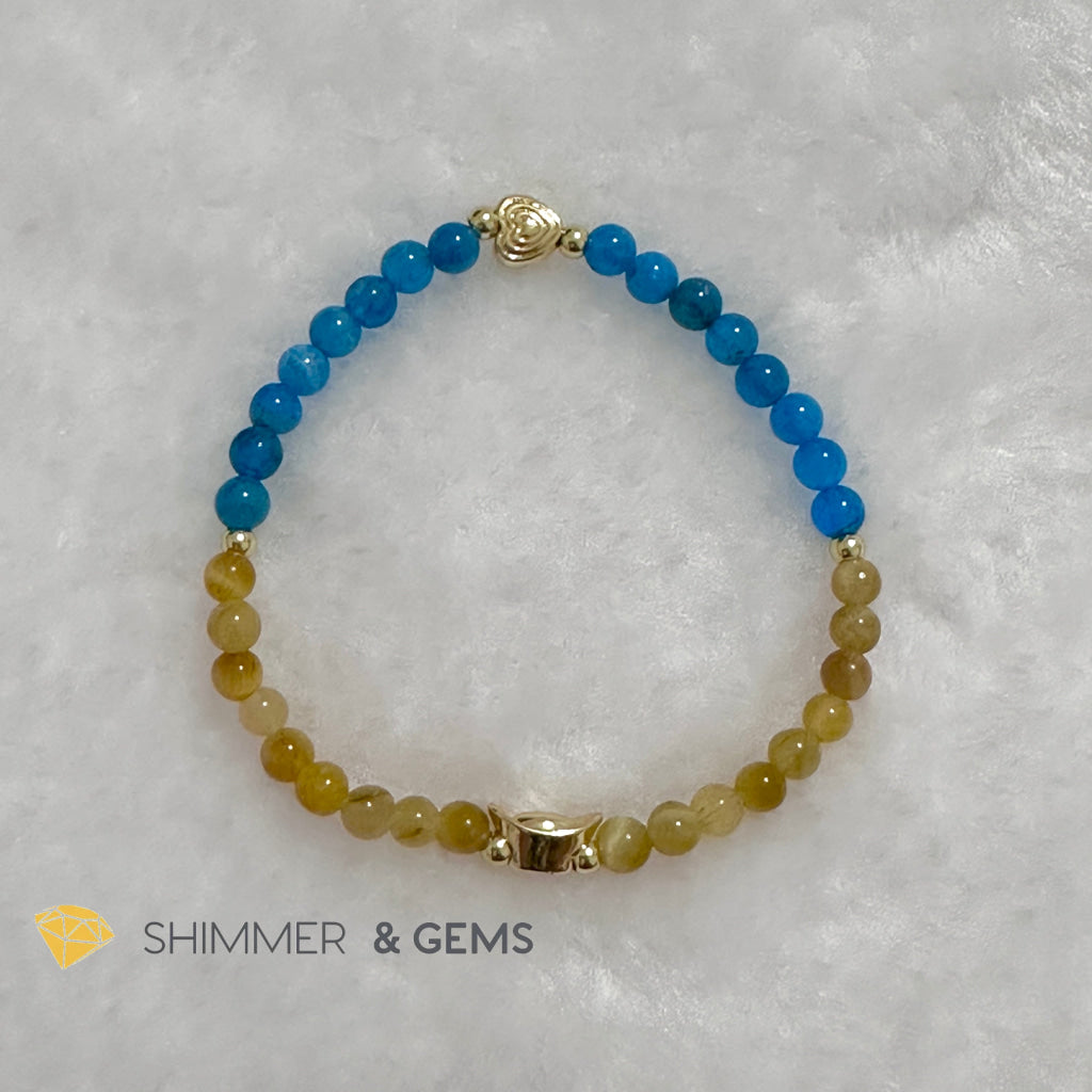 Rooster Animal Zodiac 2024 Goodluck Bracelet (Blue Apatite & Golden Tiger’s Eye) Feng Shui