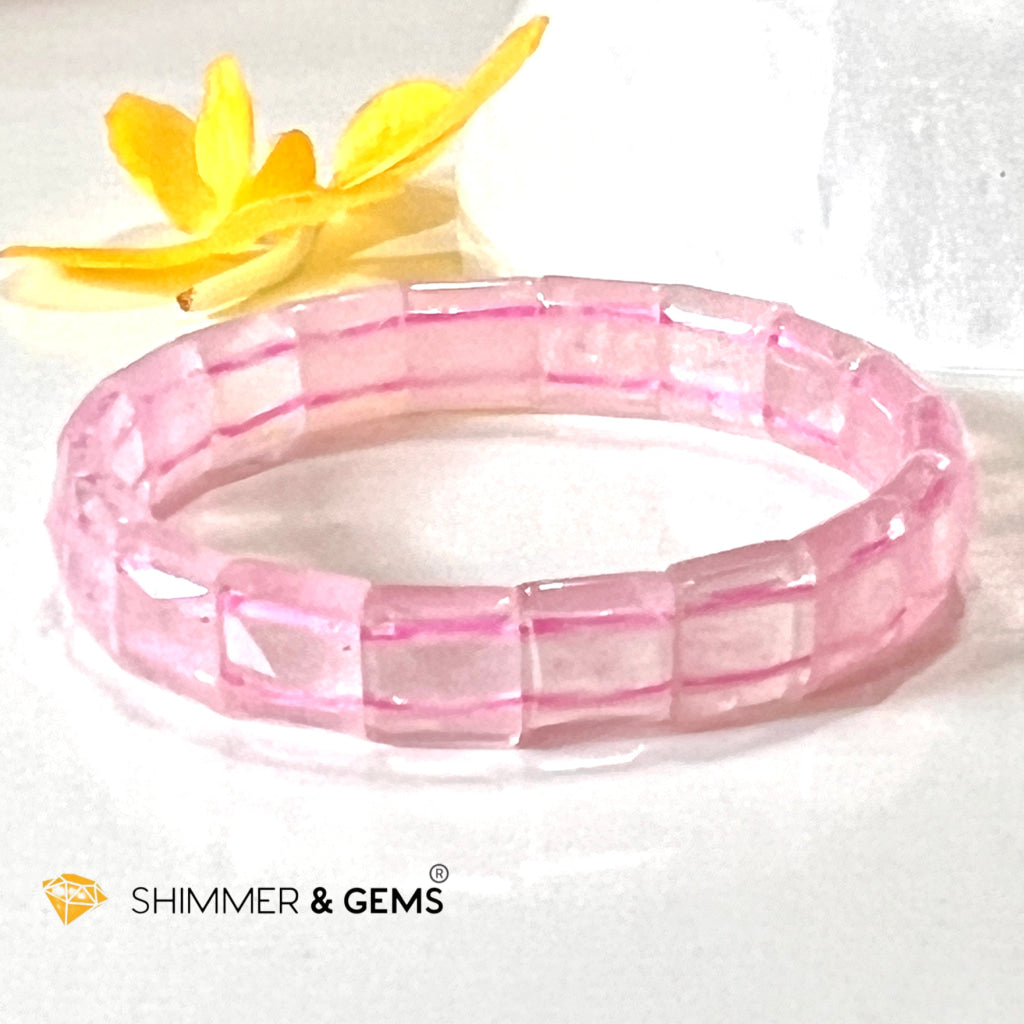 Rose Quartz Bangle (Aaa Grade) Shimm