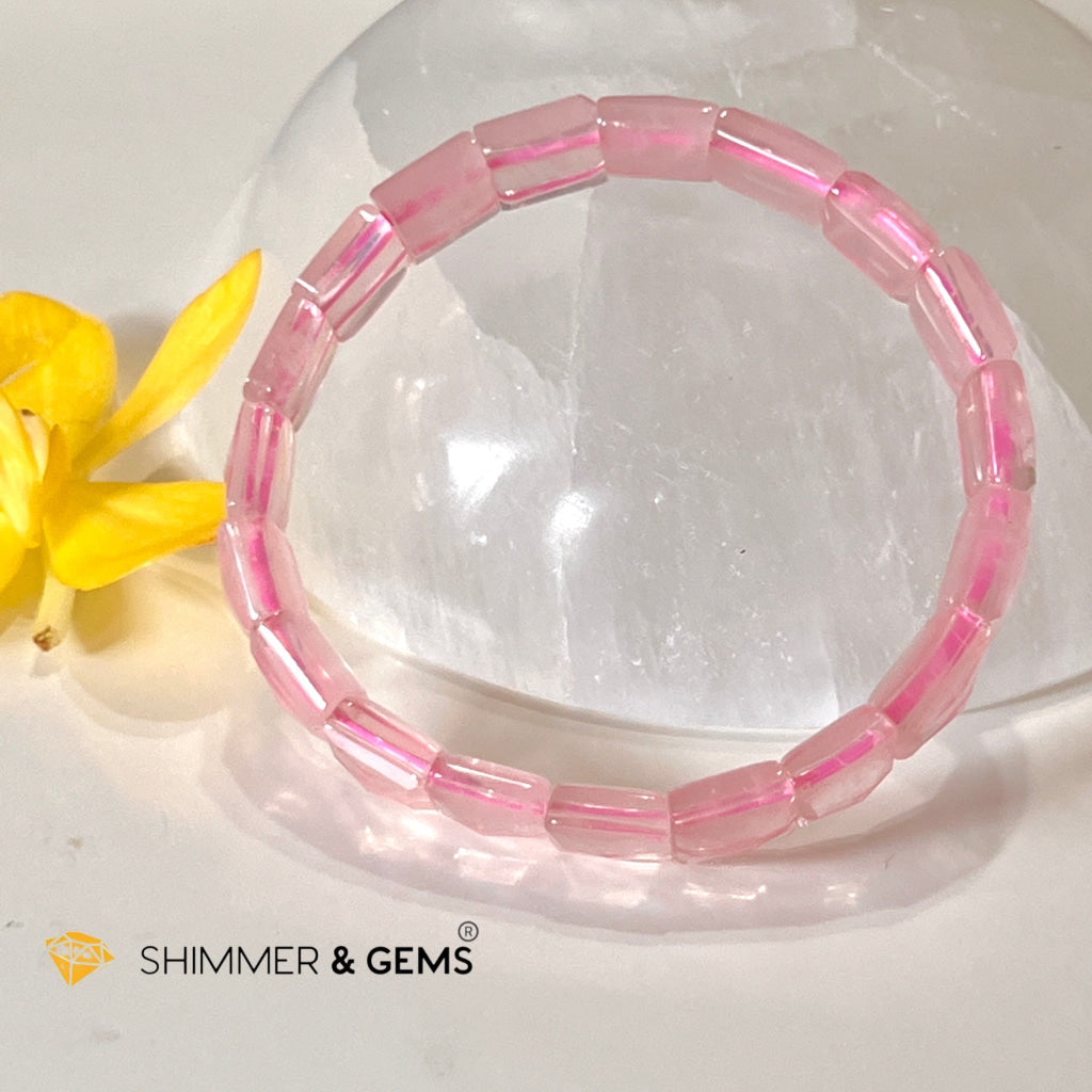 Rose Quartz Bangle (Aaa Grade) Shimm