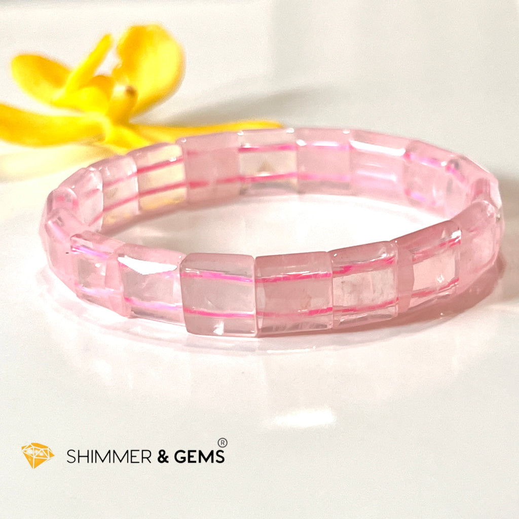 Rose Quartz Bangle (Aaa Grade) Shimm