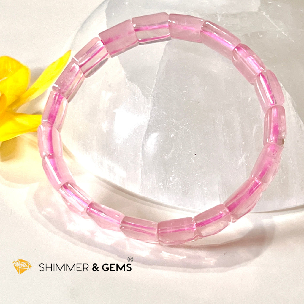 Rose Quartz Bangle (Aaa Grade) Shimm