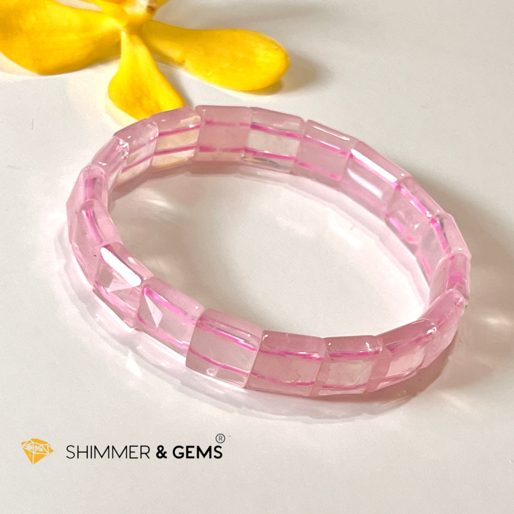 Rose Quartz Bangle (Aaa Grade) Shimm