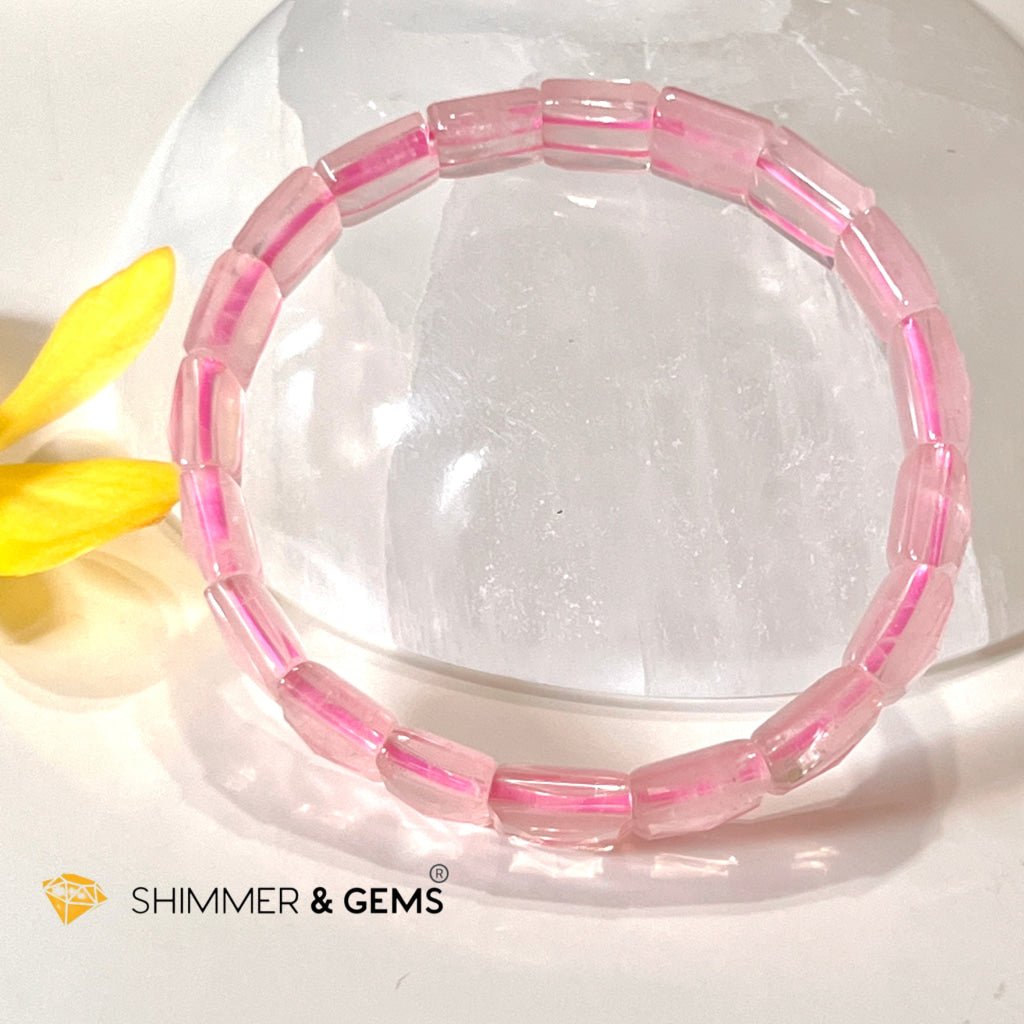 Rose Quartz Bangle (Aaa Grade) Shimm