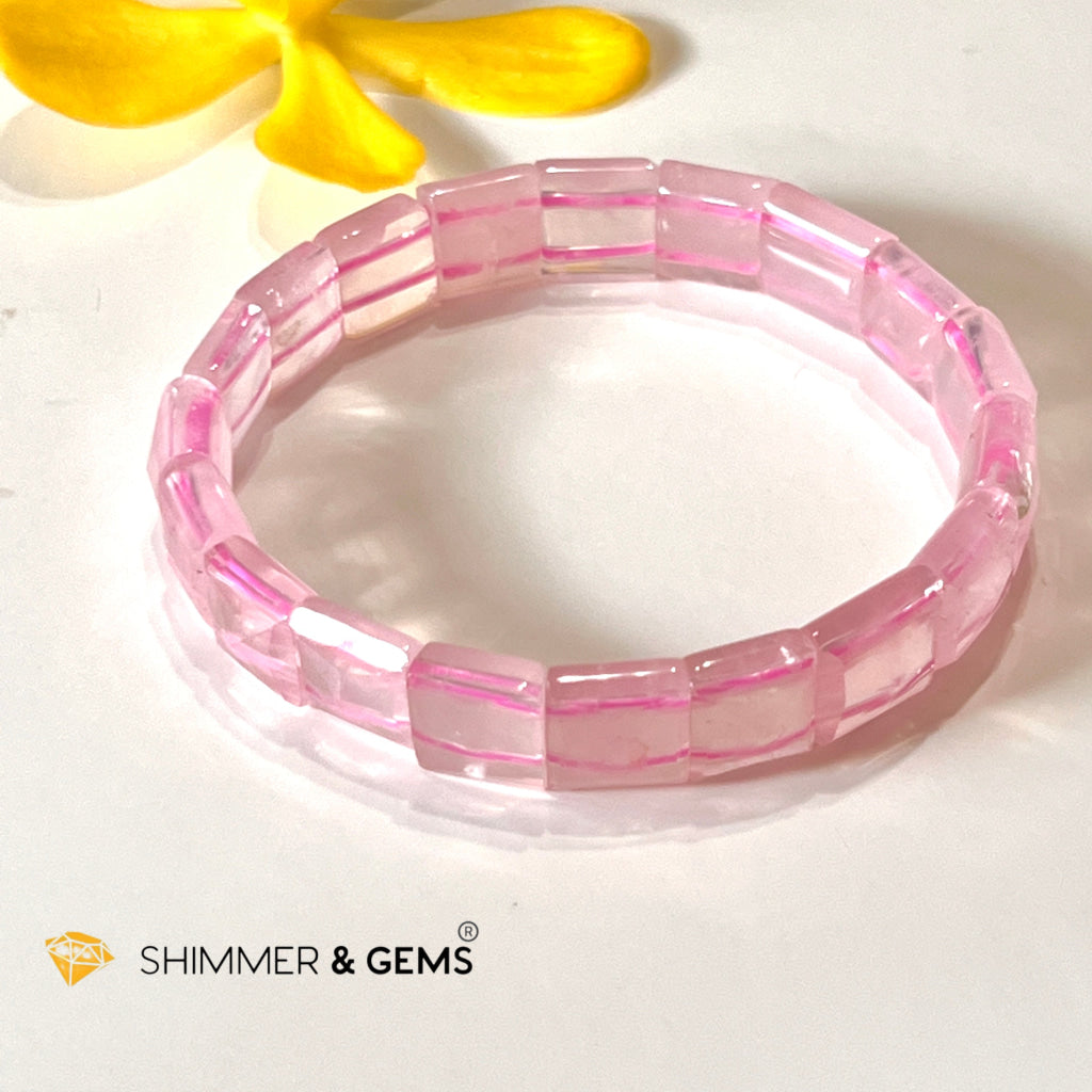 Rose Quartz Bangle (Aaa Grade) Shimm