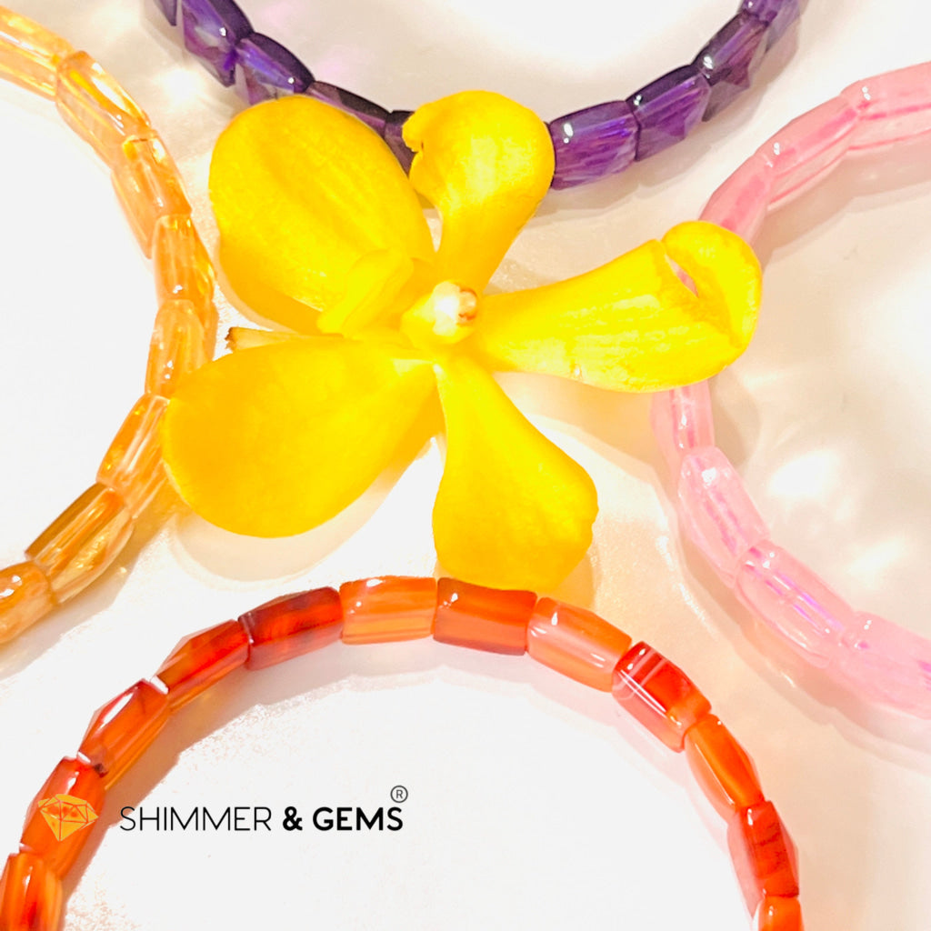 Rose Quartz Bangle (Aaa Grade) Shimm