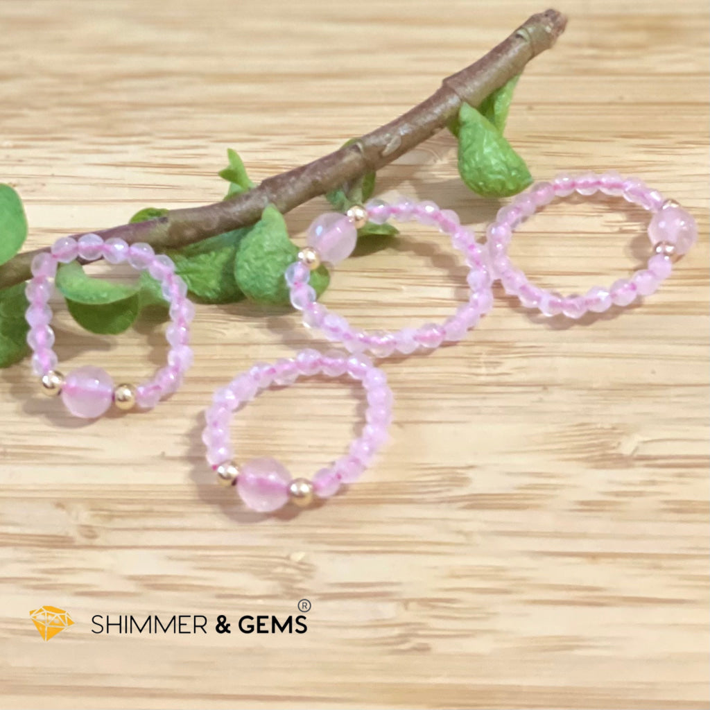 Rose Quartz Crystal Beads Ring (Self Love) Rings