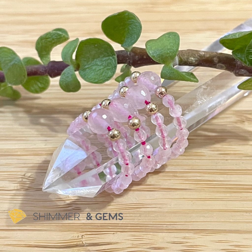 Rose Quartz Crystal Beads Ring (Self Love) Rings