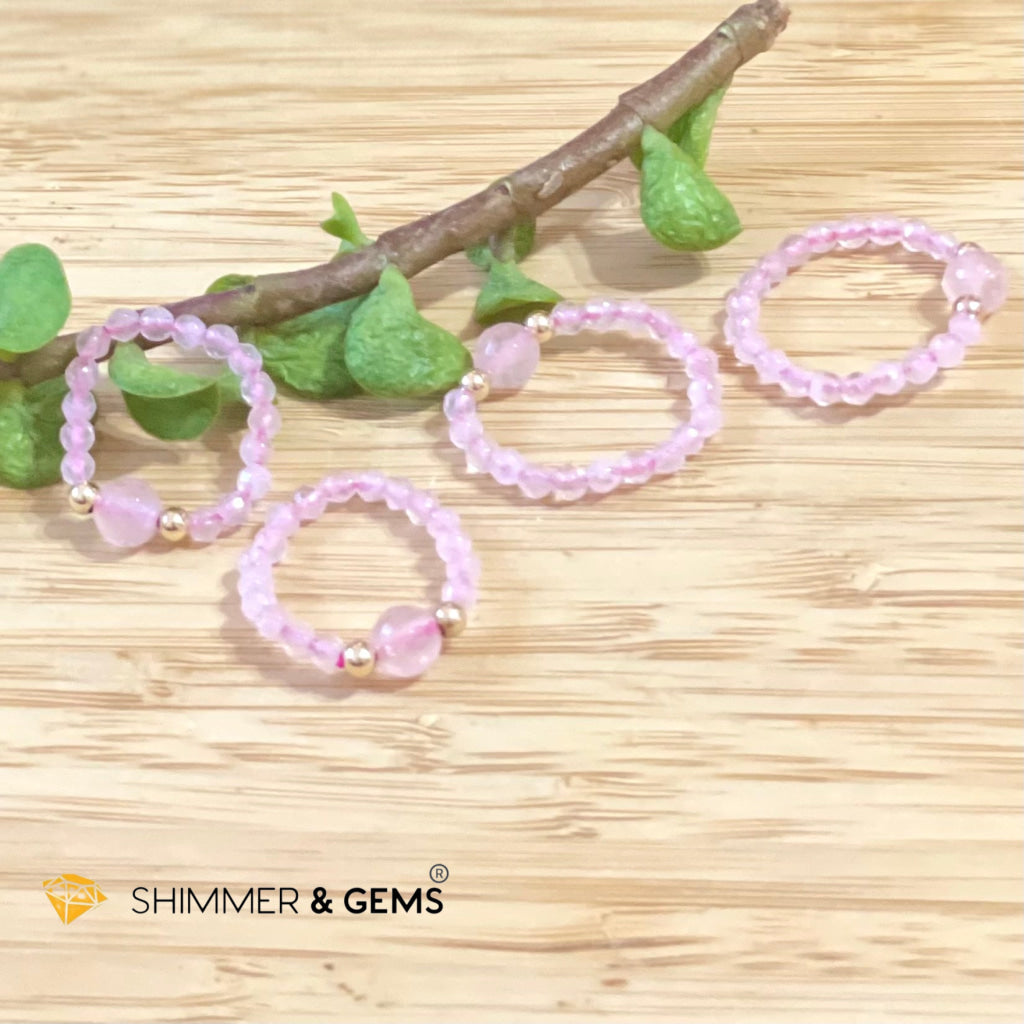 Rose Quartz Crystal Beads Ring (Self Love) Rings