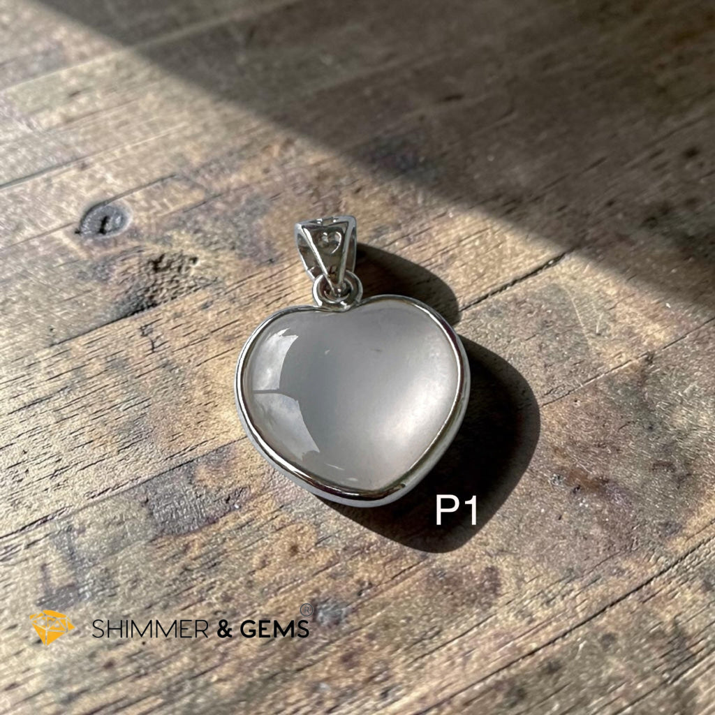 Rose Quartz Heart 20mm Pendant in 925 Silver (Love & Harmony)