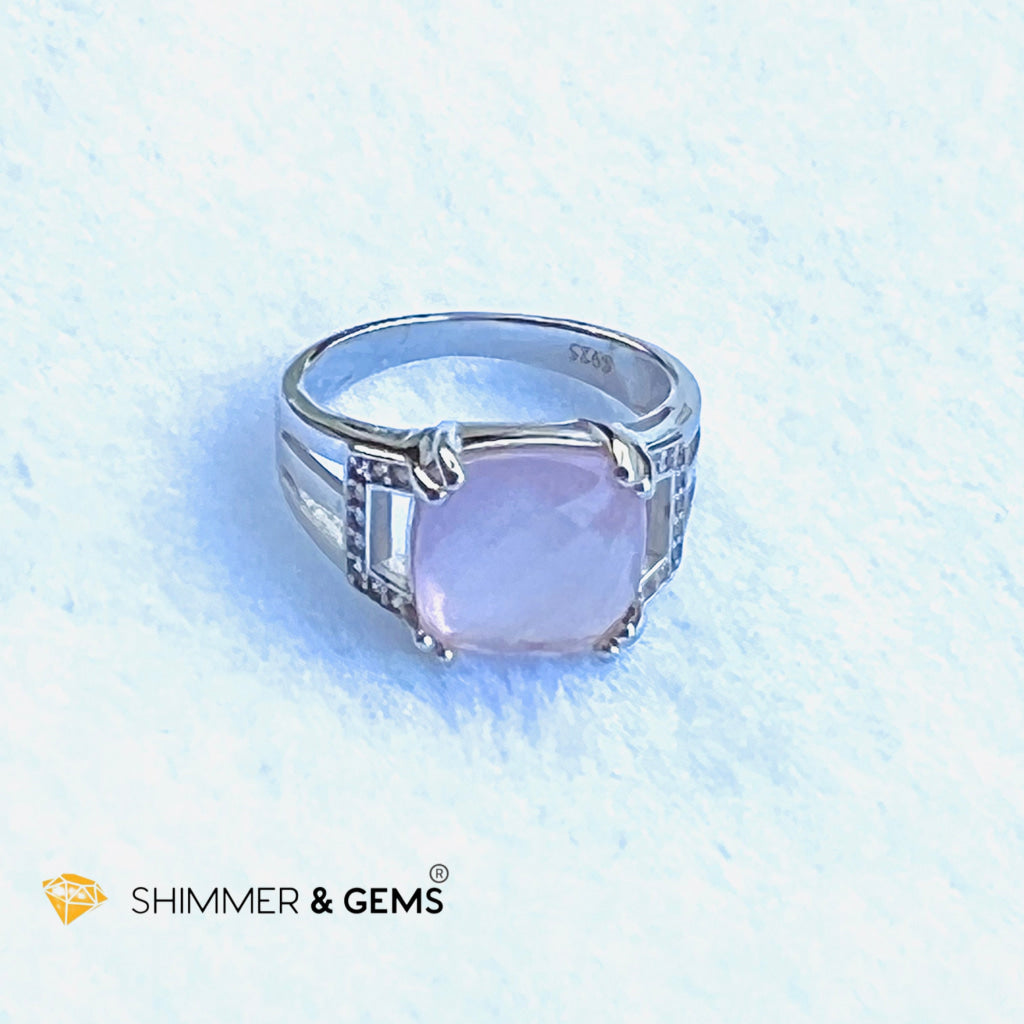 Rose Quartz Square Ring (Love) 10X10Mm