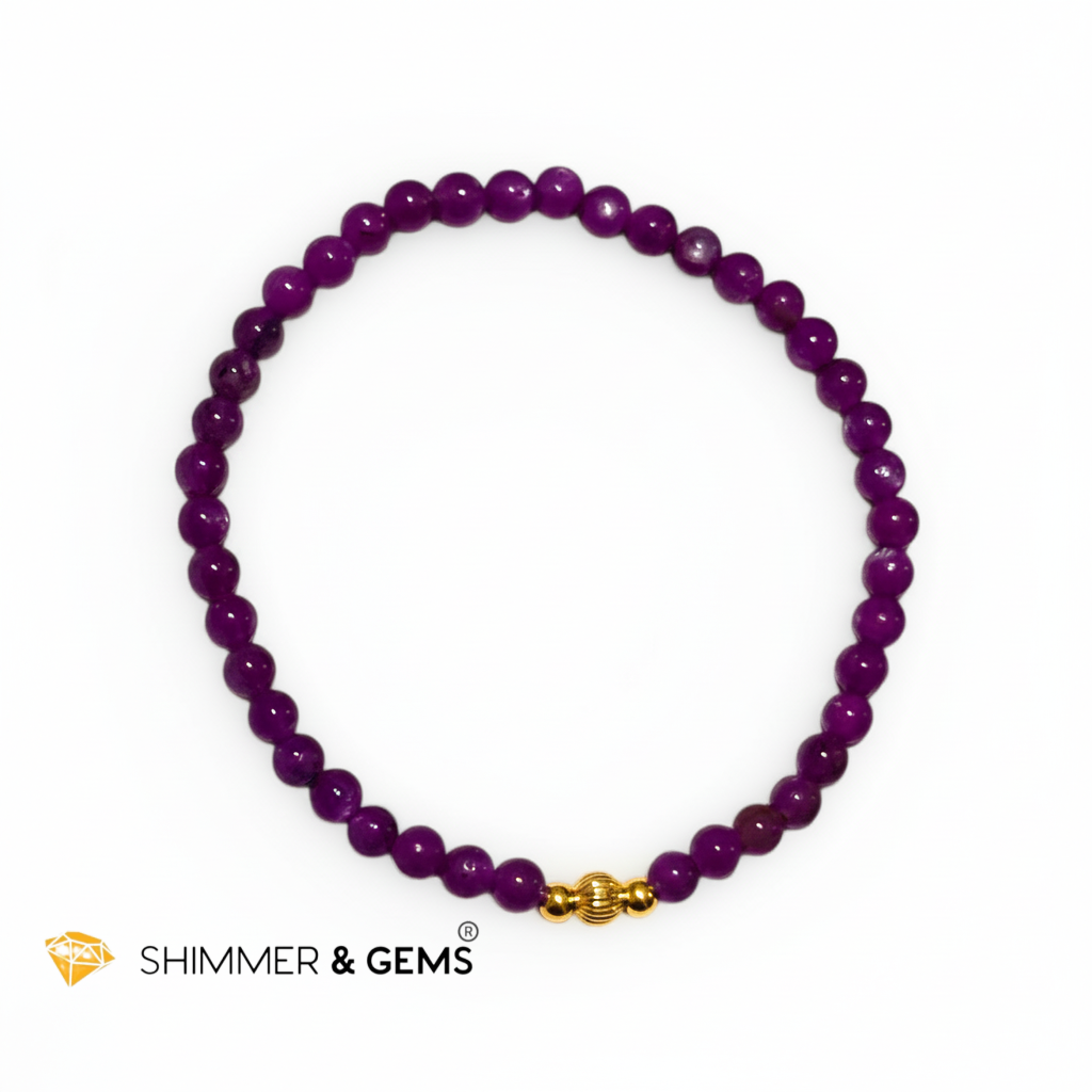 Ruby (Natural) 4mm Bracelet with 14k gold filled (Premium)