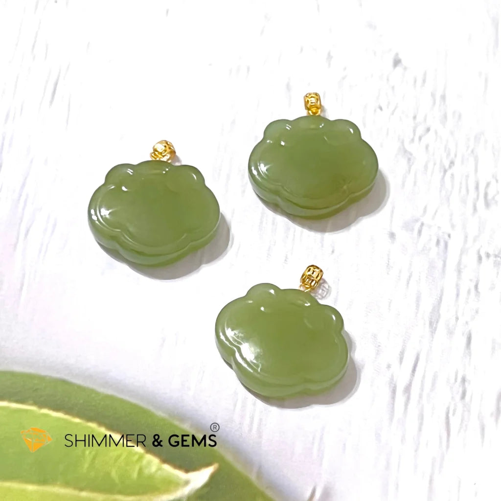 RUYI Jade Nephrite 18k Gold Pendant