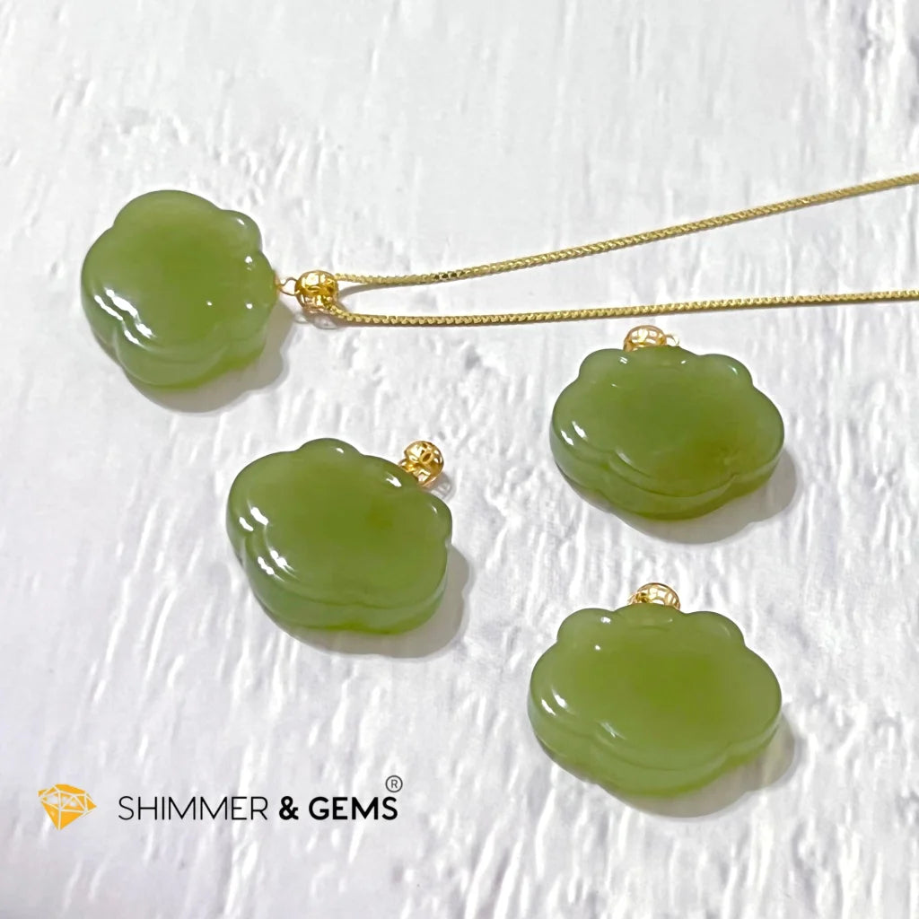 RUYI Jade Nephrite 18k Gold Pendant