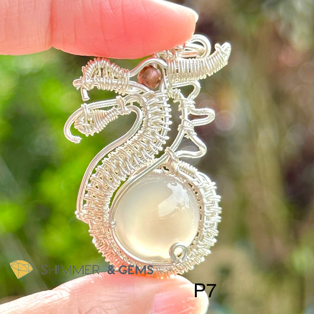 Sacred Dragon Wire-Wrapped Pendant (Stainless Steel)