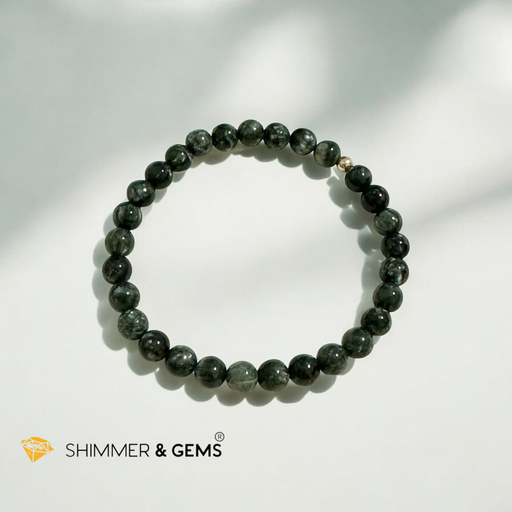Seraphinite Bracelet AAA grade 6mm (Cancer Prevention)Premium