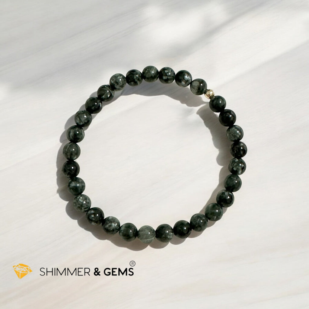 Seraphinite Bracelet AAA grade 6mm (Cancer Prevention)Premium