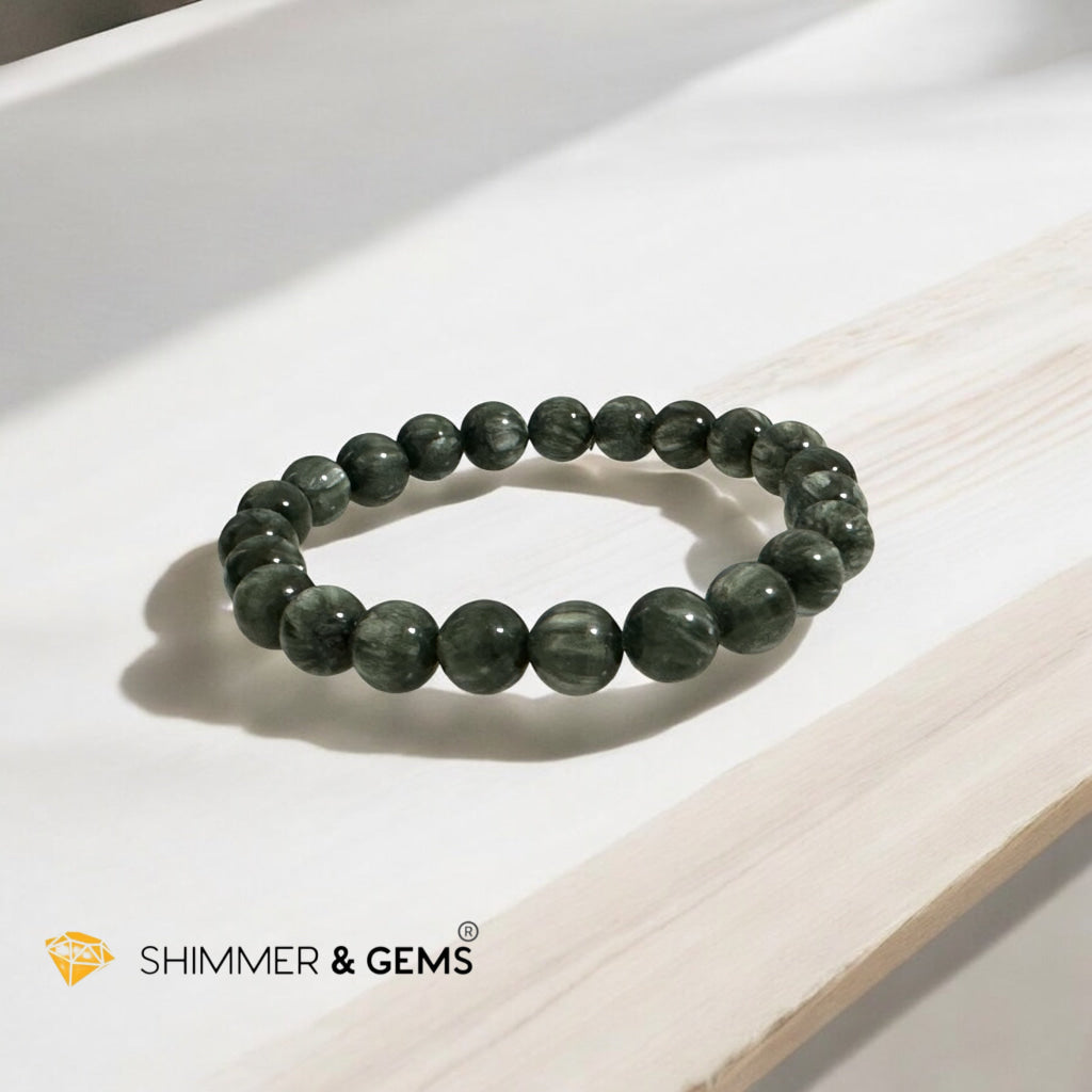Seraphinite Bracelet AAA grade 8mm (Cancer Prevention)Premium
