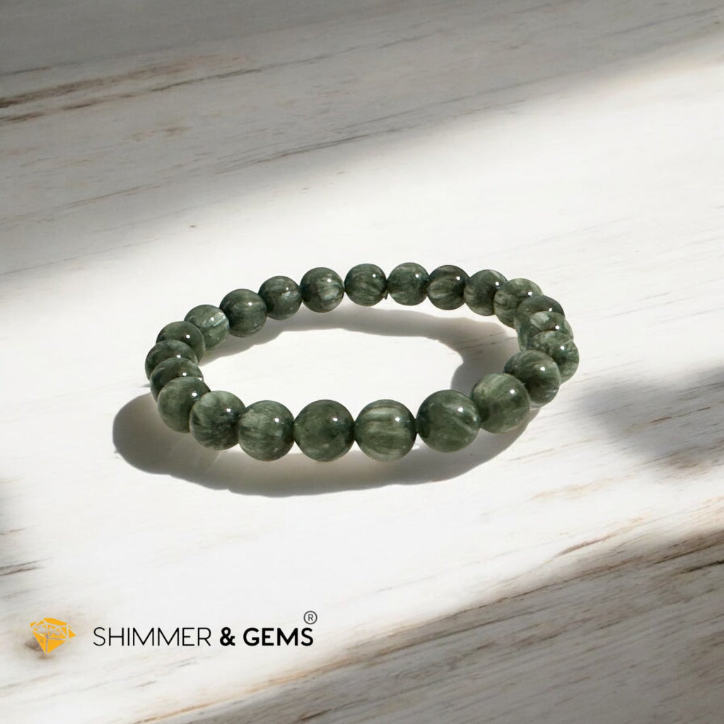 Seraphinite Bracelet AAA grade 8mm (Cancer Prevention)Premium