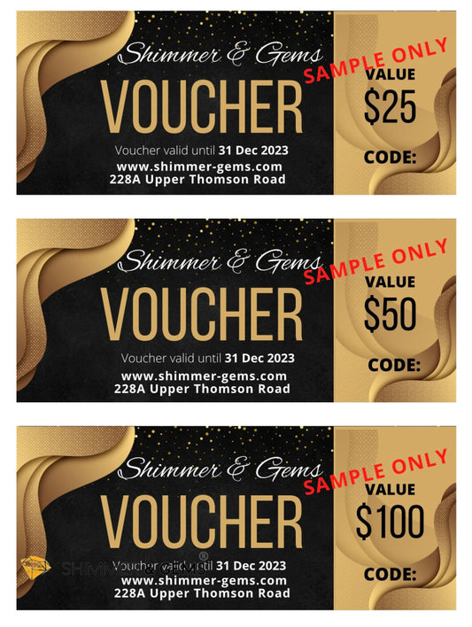 Shimmer & Gems Gift Voucher $25.00 Cards