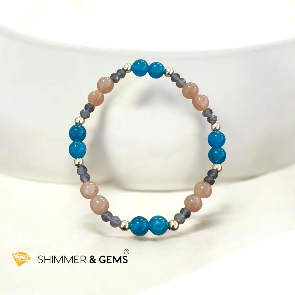 Slim Shift Bracelet (Weight-Loss Lightfield) Apatite, Sunstone, Iolite by Audrey
