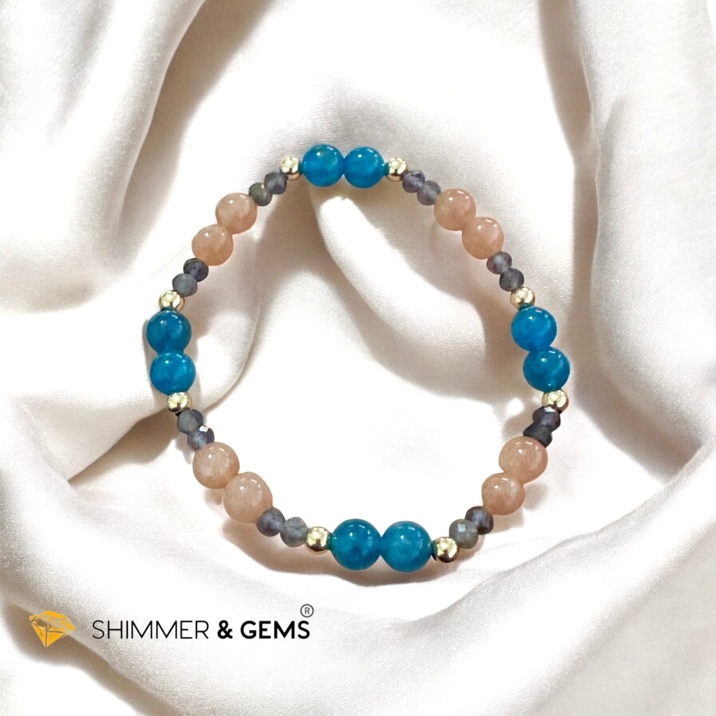 Slim Shift Bracelet (Weight-Loss Lightfield) Apatite, Sunstone, Iolite by Audrey