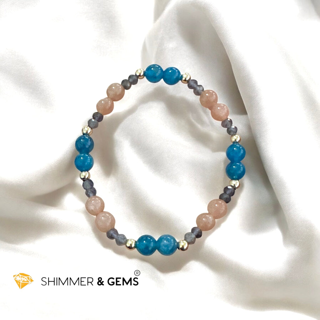 Slim Shift Bracelet (Weight-Loss Lightfield) Apatite, Sunstone, Iolite by Audrey
