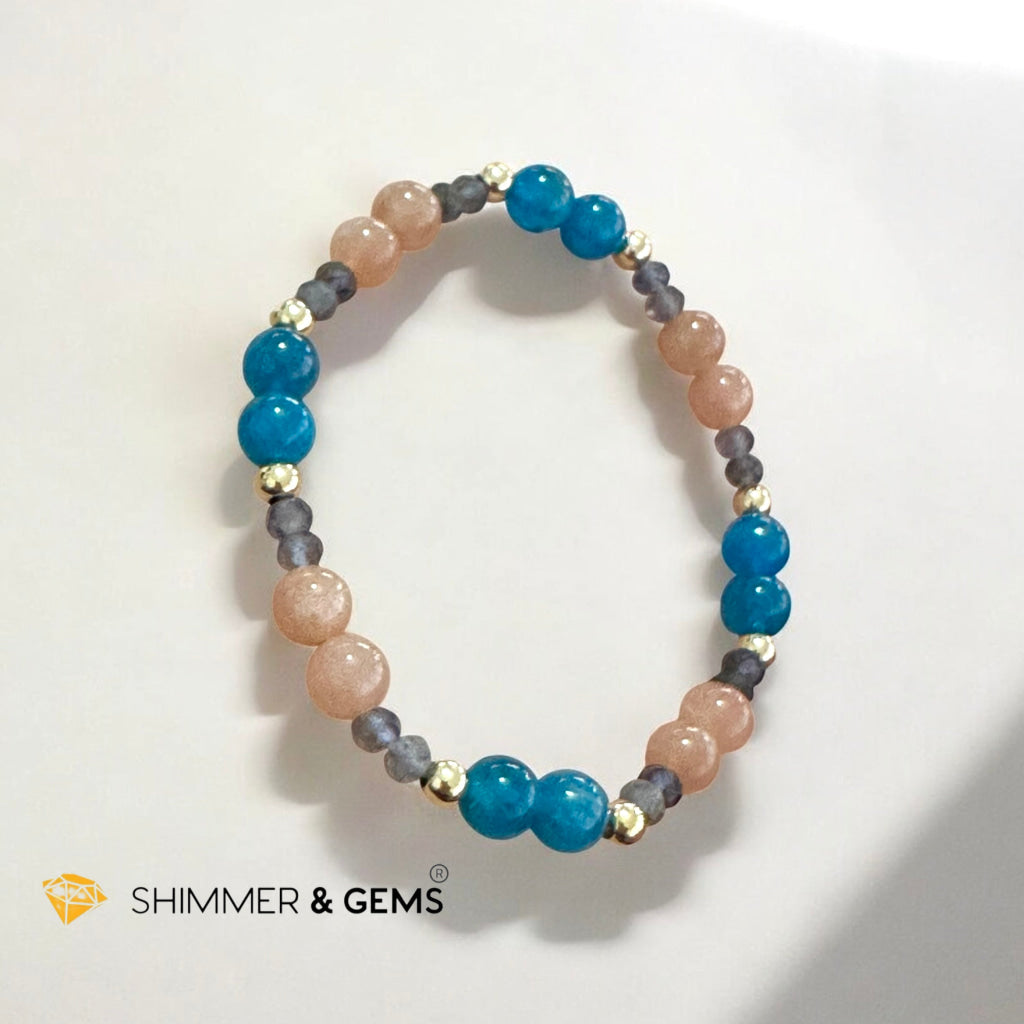 Slim Shift Bracelet (Weight-Loss Lightfield) Apatite, Sunstone, Iolite by Audrey